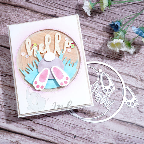 Inlovearts Naughty Bunny Round Border Cutting Dies