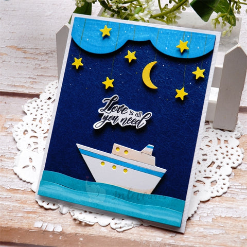 Inlovearts Night Boat Background Board Cutting Dies