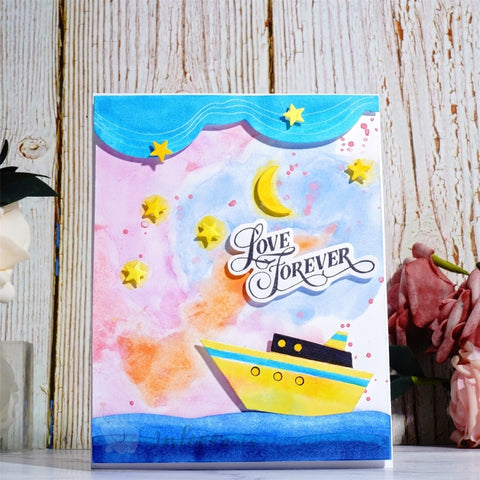 Inlovearts Night Boat Background Board Cutting Dies
