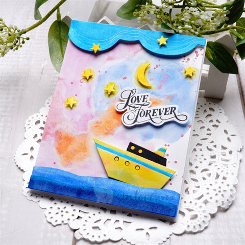 Inlovearts Night Boat Background Board Cutting Dies