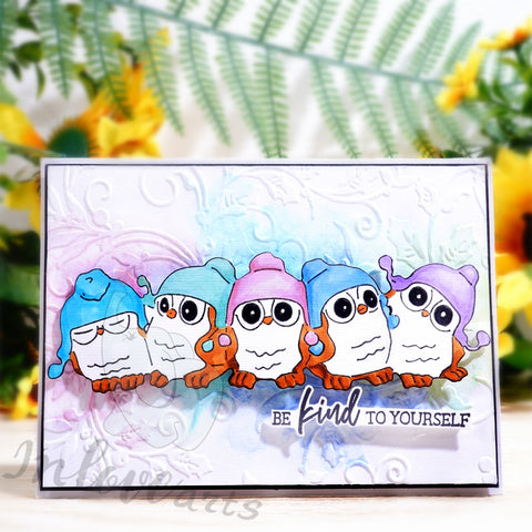 Inlovearts Owls Standing in a Row Cutting Dies