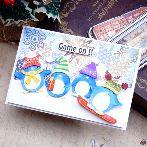 Inlovearts Penguin Wearing Hat Cutting Dies