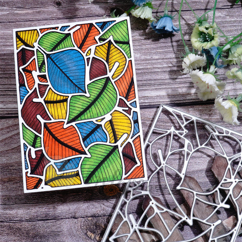 Inlovearts Pile of Leaves Background Board Cutting Dies