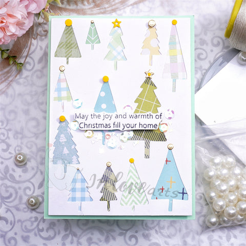 Inlovearts Little Christmas Tree Background Board Cutting Dies