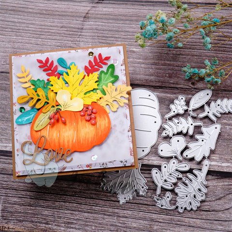 Inlovearts Pumpkin and Leaves Cutting Dies