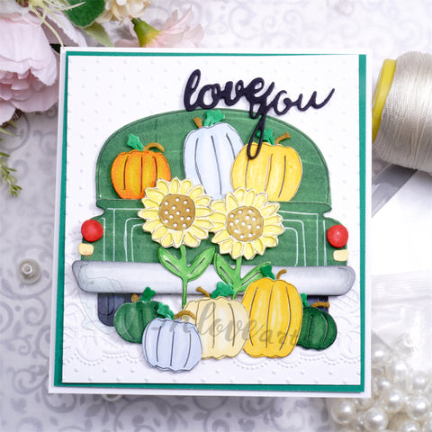 Inlovearts Pumpkin on the Truck Cutting Dies