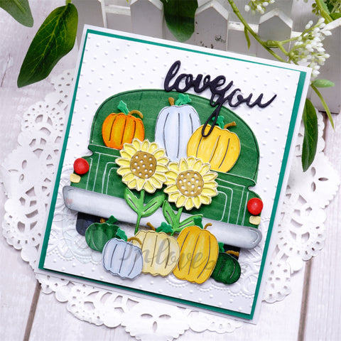 Inlovearts Pumpkin on the Truck Cutting Dies