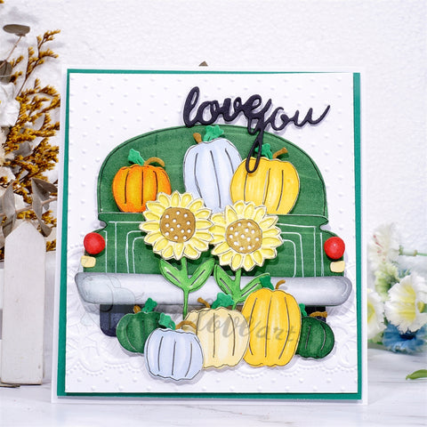 Inlovearts Pumpkin on the Truck Cutting Dies