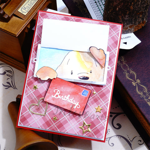 Inlovearts Puppy Delivering Letter Cutting Dies