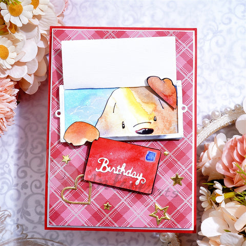 Inlovearts Puppy Delivering Letter Cutting Dies