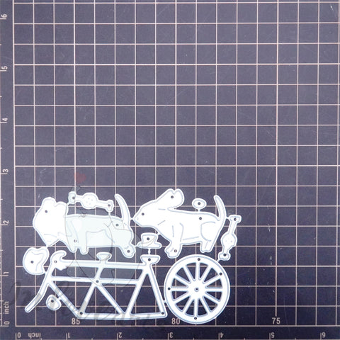 Inlovearts Puppy Riding the Bike Cutting Dies