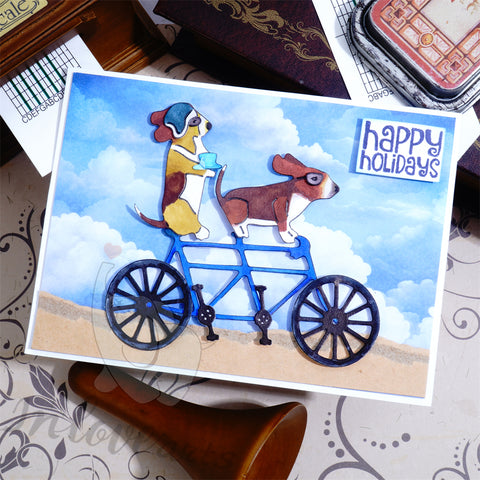 Inlovearts Puppy Riding the Bike Cutting Dies