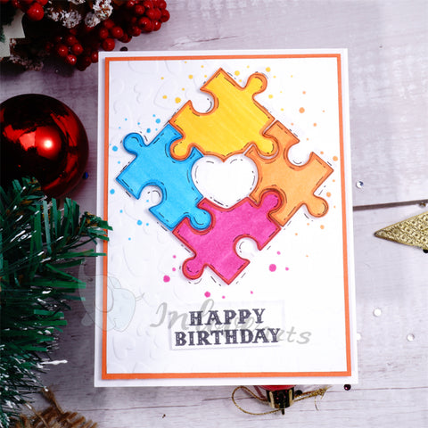 Inlovearts Puzzle with Hollow Heart Cutting Dies