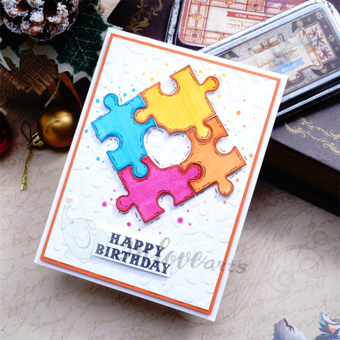 Inlovearts Puzzle with Hollow Heart Cutting Dies