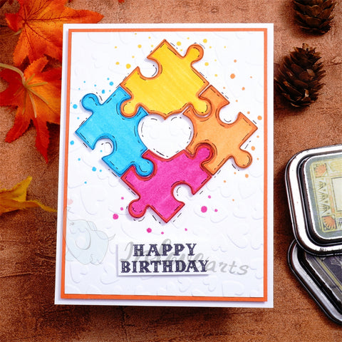 Inlovearts Puzzle with Hollow Heart Cutting Dies