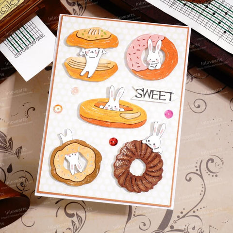Inlovearts Rabbit and Donuts Cutting Dies