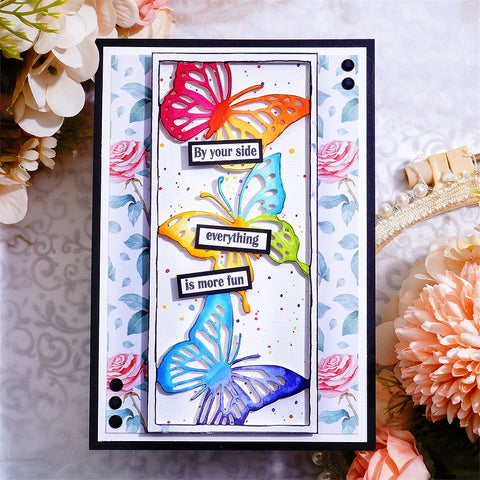 Inlovearts Rectangular Butterfly Border Cutting Dies
