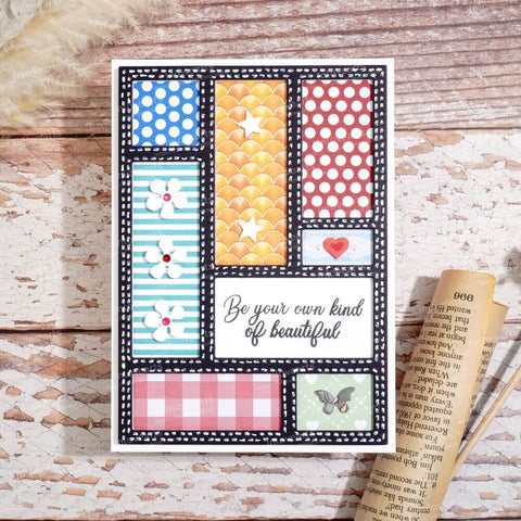 Inlovearts Rectangular Grid Pattern Background Board Cutting Dies