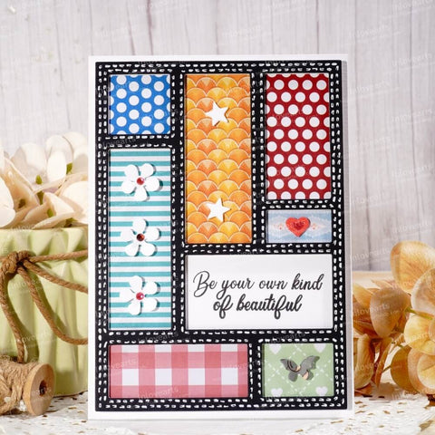 Inlovearts Rectangular Grid Pattern Background Board Cutting Dies