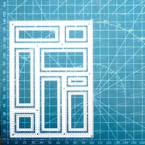Inlovearts Rectangular Grid Pattern Background Board Cutting Dies
