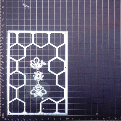 Inlovearts Rectangular Honeycomb Background Board Cutting Dies