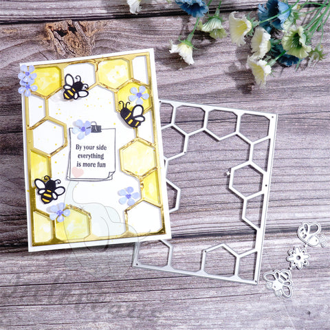 Inlovearts Rectangular Honeycomb Background Board Cutting Dies