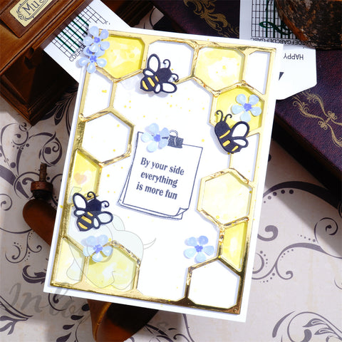 Inlovearts Rectangular Honeycomb Background Board Cutting Dies