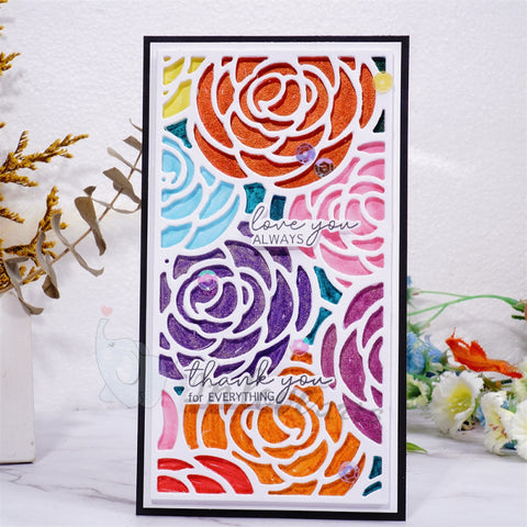 Inlovearts Rectangular Rose Background Cutting Dies