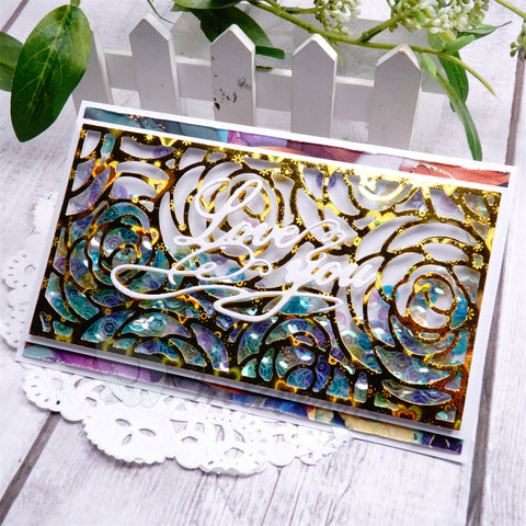 Inlovearts Rectangular Rose Background Cutting Dies