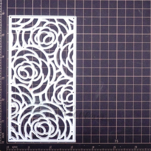 Inlovearts Rectangular Rose Background Cutting Dies
