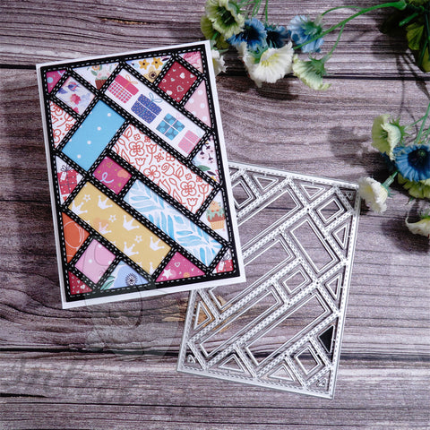 Inlovearts Rectangular Separated Patterns Background Board Cutting Dies