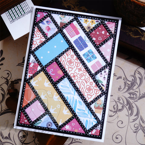 Inlovearts Rectangular Separated Patterns Background Board Cutting Dies