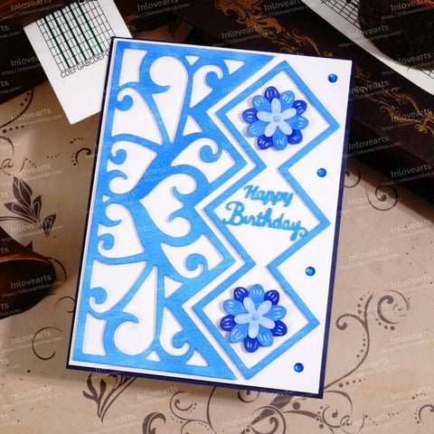 Inlovearts Rhombus and Lace Border Cutting Dies