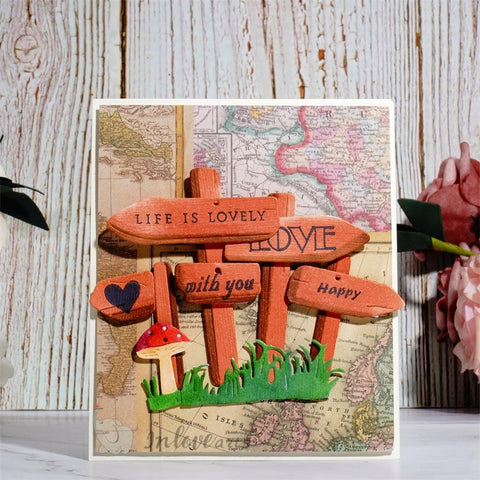Inlovearts Road Signs Cutting Dies