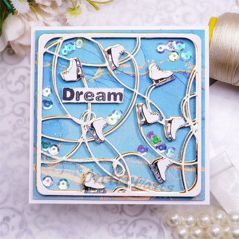 Inlovearts Roller Skates Background Board Cutting Dies