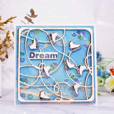 Inlovearts Roller Skates Background Board Cutting Dies