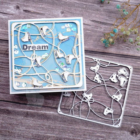 Inlovearts Roller Skates Background Board Cutting Dies