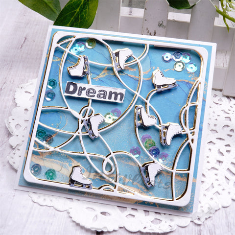 Inlovearts Roller Skates Background Board Cutting Dies