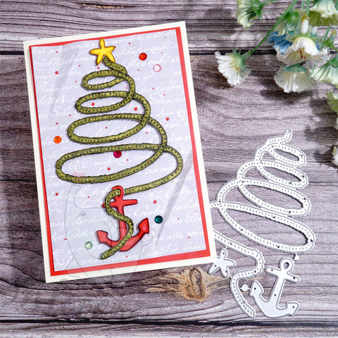 Inlovearts Rope and Anchor Christmas Tree Cutting Dies