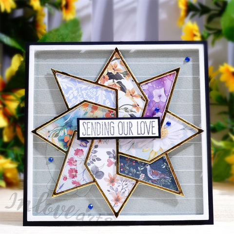 Inlovearts Rotating Flower Pattern Background Board Cutting Dies