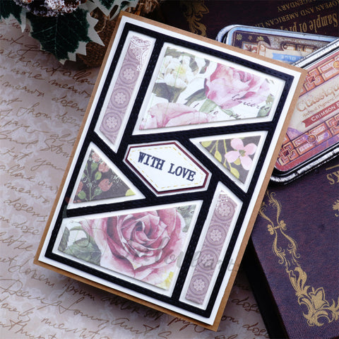 Inlovearts Rotating Geometric Pattern Background Board Cutting Dies