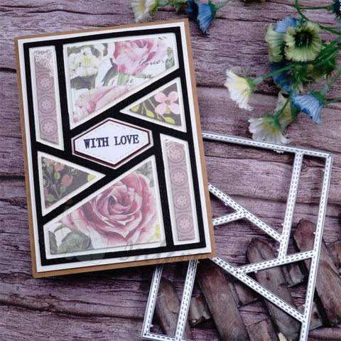 Inlovearts Rotating Geometric Pattern Background Board Cutting Dies