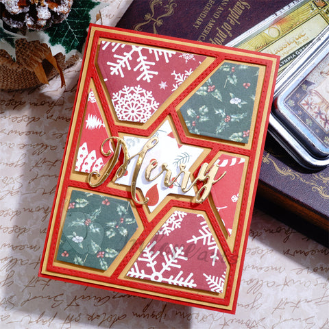 Inlovearts Rotating Hollow Hexagon Background Board Cutting Dies