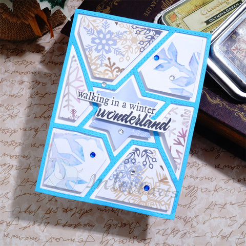 Inlovearts Rotating Hollow Hexagon Background Board Cutting Dies