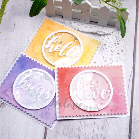 Inlovearts Round Frame with Word Cutting Dies
