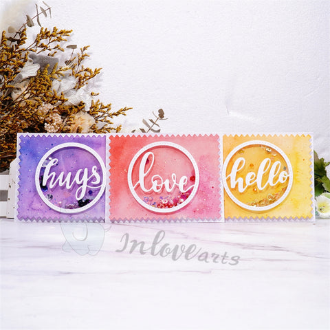 Inlovearts Round Frame with Word Cutting Dies