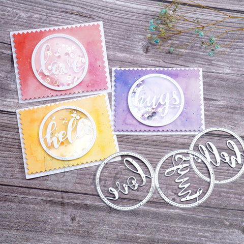 Inlovearts Round Frame with Word Cutting Dies