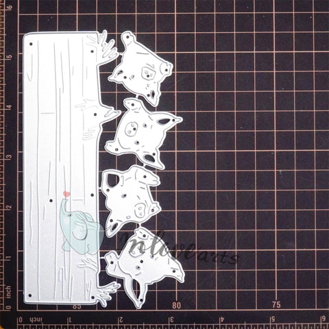 Inlovearts Row of Pigs Border Cutting Dies