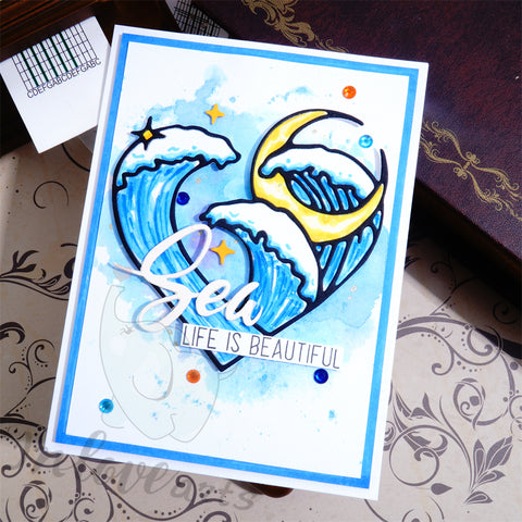 Inlovearts Sea Wave Heart Cutting Dies