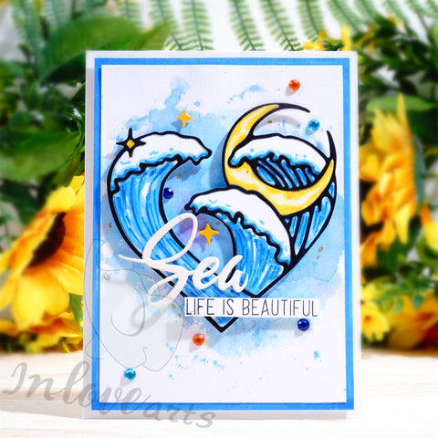 Inlovearts Sea Wave Heart Cutting Dies